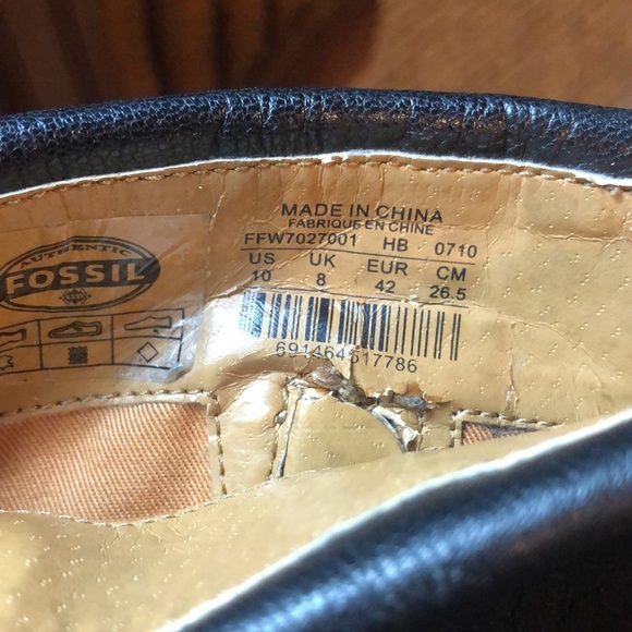 Fossil Black Leather Booties -Size 10 - Picture 4 of 9